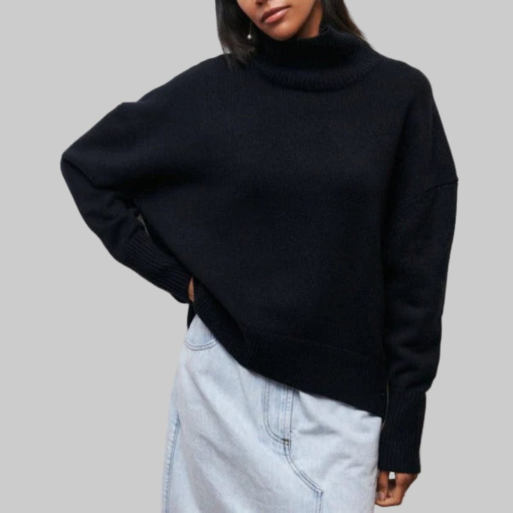 Primadon Pullover Schwarz / S Hanna | Eleganter Rollkragenpullover für Damen warme Pullover