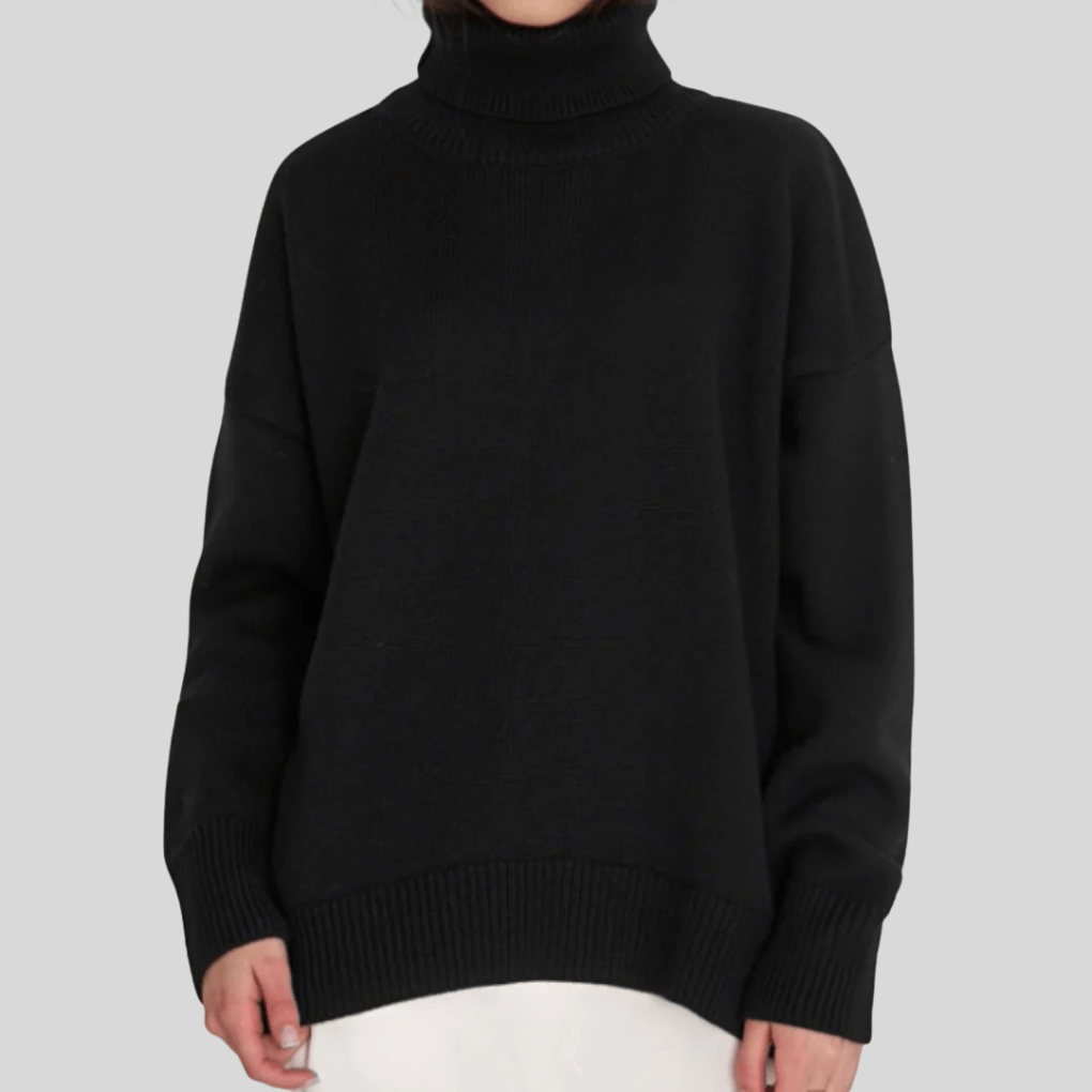 Primadon Pullover Schwarz / S Laura | Eleganter Damenpullover aus Baumwolle für Winter