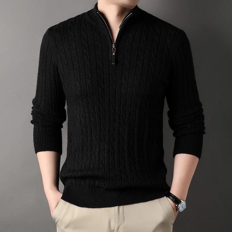 Primadon Pullover Schwarz / XS Heiko | Eleganter Kaschmir Pullover für Herren langarm
