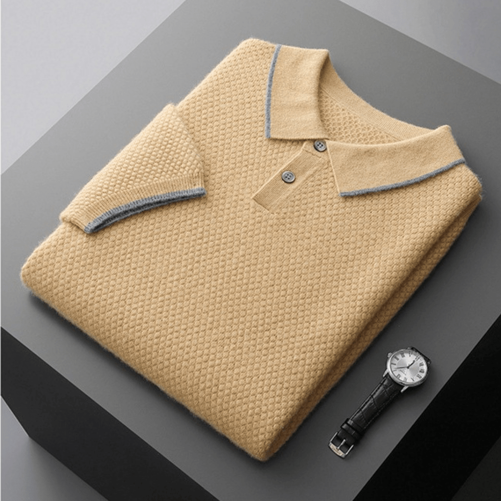Primadon Pullover Sergio | Elegantes Cashmere-Polo für Herren leicht