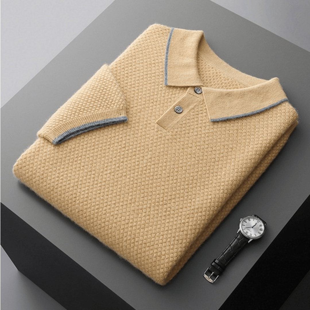 Primadon Pullover Sergio | Elegantes Cashmere-Polo für Herren leicht