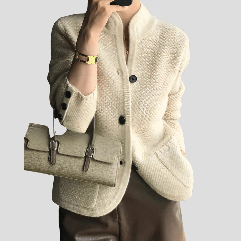 Primadon Pullover & Strickjacken Beige-a / Einheitsgröße Clara | Eleganter Kaschmir-Cardigan für Damen schmal