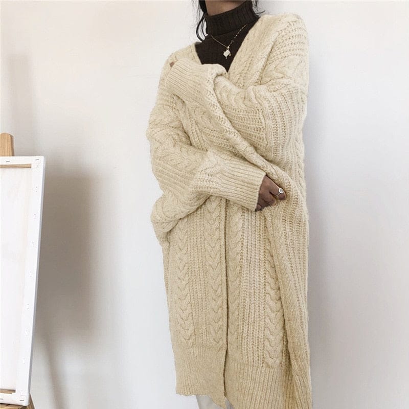 Primadon Pullover & Strickjacken Beige / Einheitsgröße Willa Damen Strickjacke | Weiche Wolle, Vielseitig