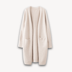 Primadon Pullover & Strickjacken Beige / S Clara | Elegante Strickjacke Damen lang aus weichem Strick