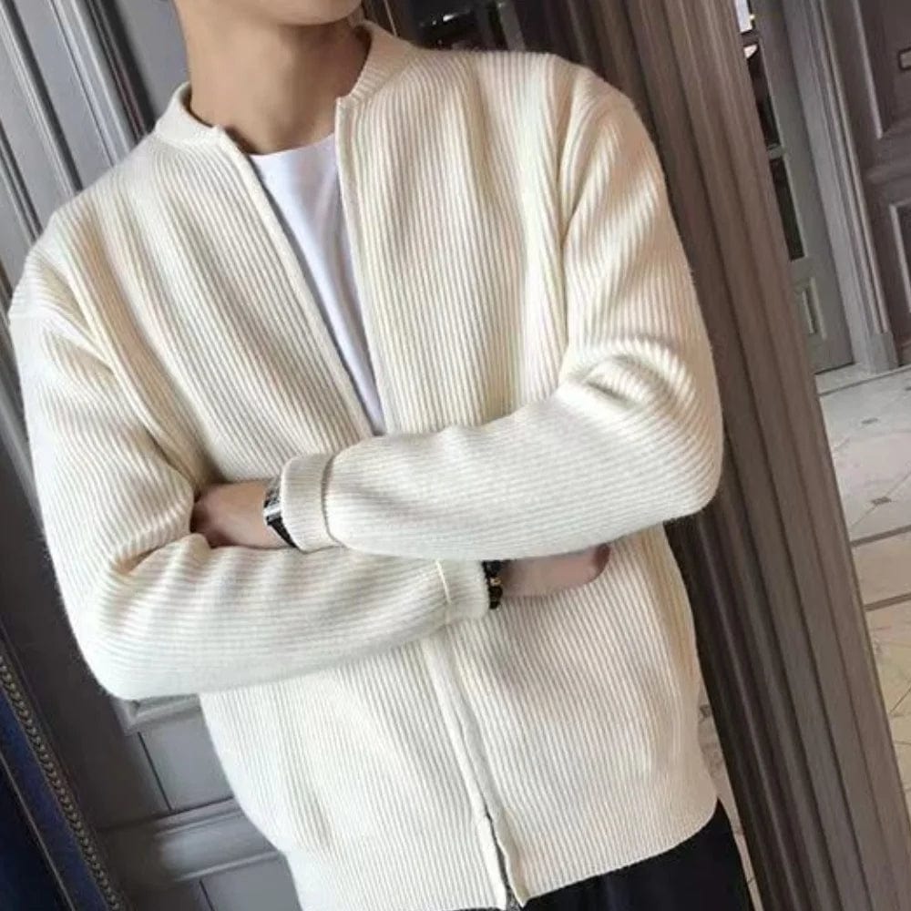 Primadon Pullover & Strickjacken Beige / S Stylischer Cardigan für Herren warm aus Strick für alle Jahreszeiten schwarz