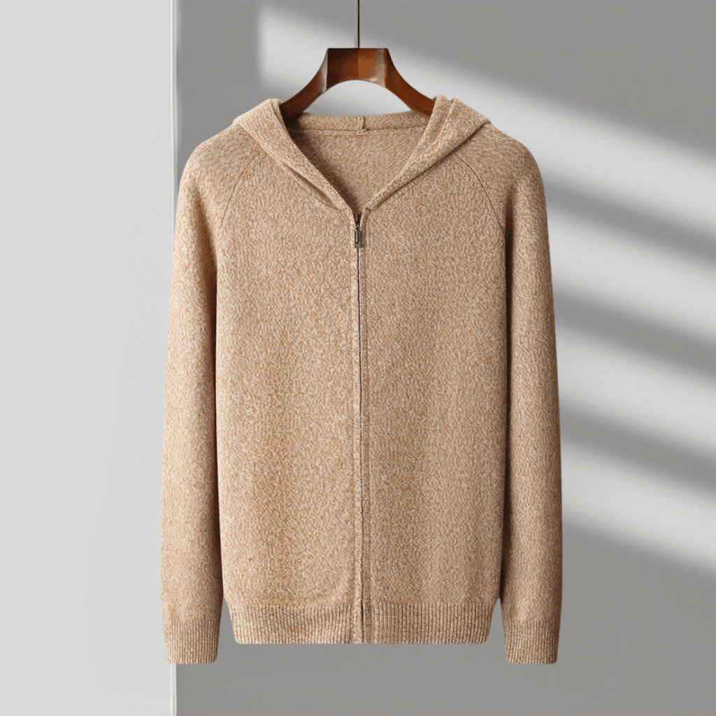 Primadon Pullover & Strickjacken Beige / XS Lucien | Eleganter Herren Hoodie aus Cashmere-Mix