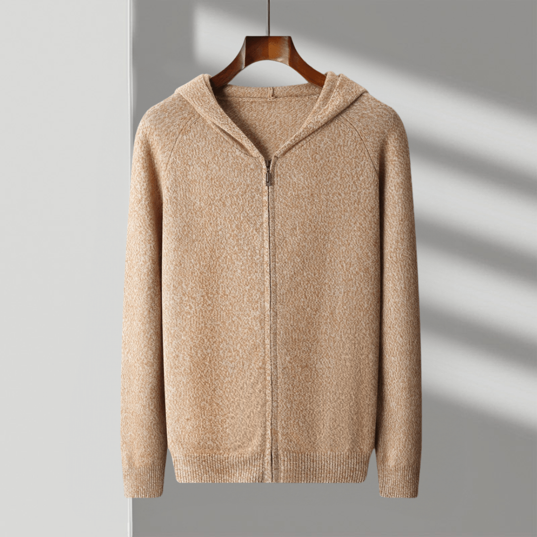 Primadon Pullover & Strickjacken Beige / XS Lucien | Eleganter Herren Hoodie aus Cashmere-Mix