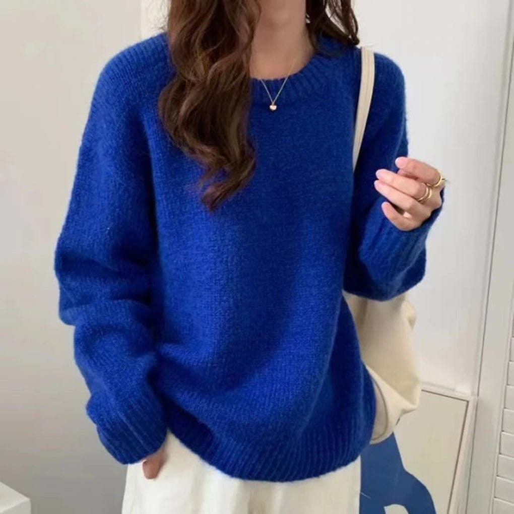 Primadon Pullover & Strickjacken Blau-a / Einheitsgröße Clara | Lässiger Oversize-Pullover für Damen Warm Winter