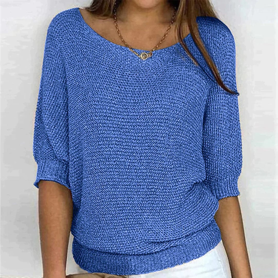 Primadon Pullover & Strickjacken Blau / S Lässiger Oversize-Pullover für Damen weich atmungsaktiv vielseitig