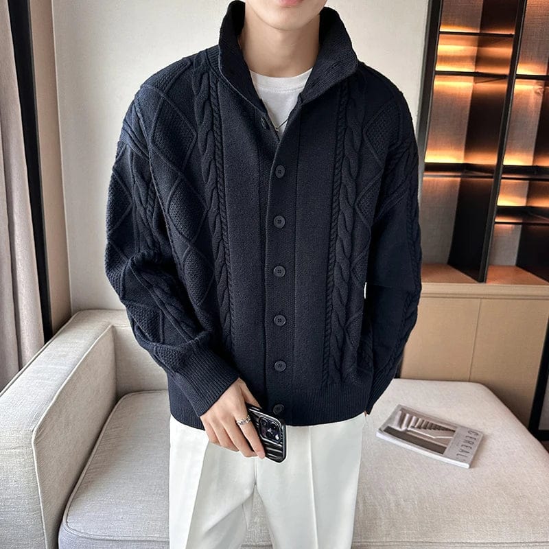 Primadon Pullover & Strickjacken Blau / S Valentin | Eleganter Strickcardigan für Herren Winter