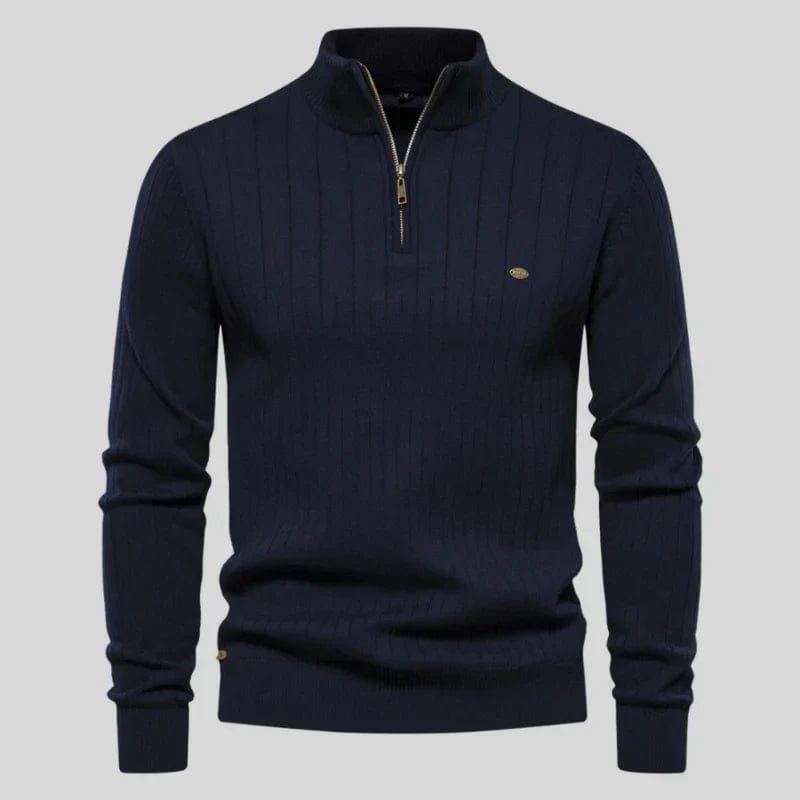 Primadon Pullover & Strickjacken Blau / XS Philipp | Eleganter Herrenpullover mit Reißverschluss Winter