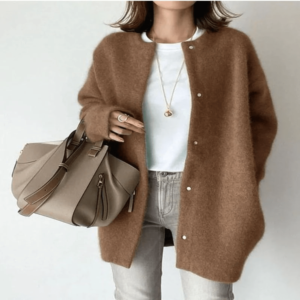 Primadon Pullover & Strickjacken Braun / Einheitsgröße Weicher Strickcardigan für Damen offen vielseitig ideal für Übergangszeiten