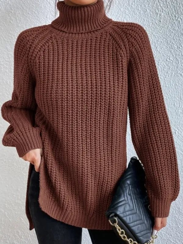 Primadon Pullover & Strickjacken Braun / S Helena | Eleganter Rollkragenpullover für Damen Schwarz