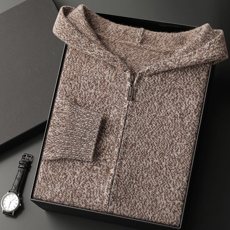 Primadon Pullover & Strickjacken Braun / XS Lucien | Eleganter Herren Hoodie aus Cashmere-Mix
