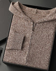 Primadon Pullover & Strickjacken Braun / XS Lucien | Eleganter Herren Hoodie aus Cashmere-Mix