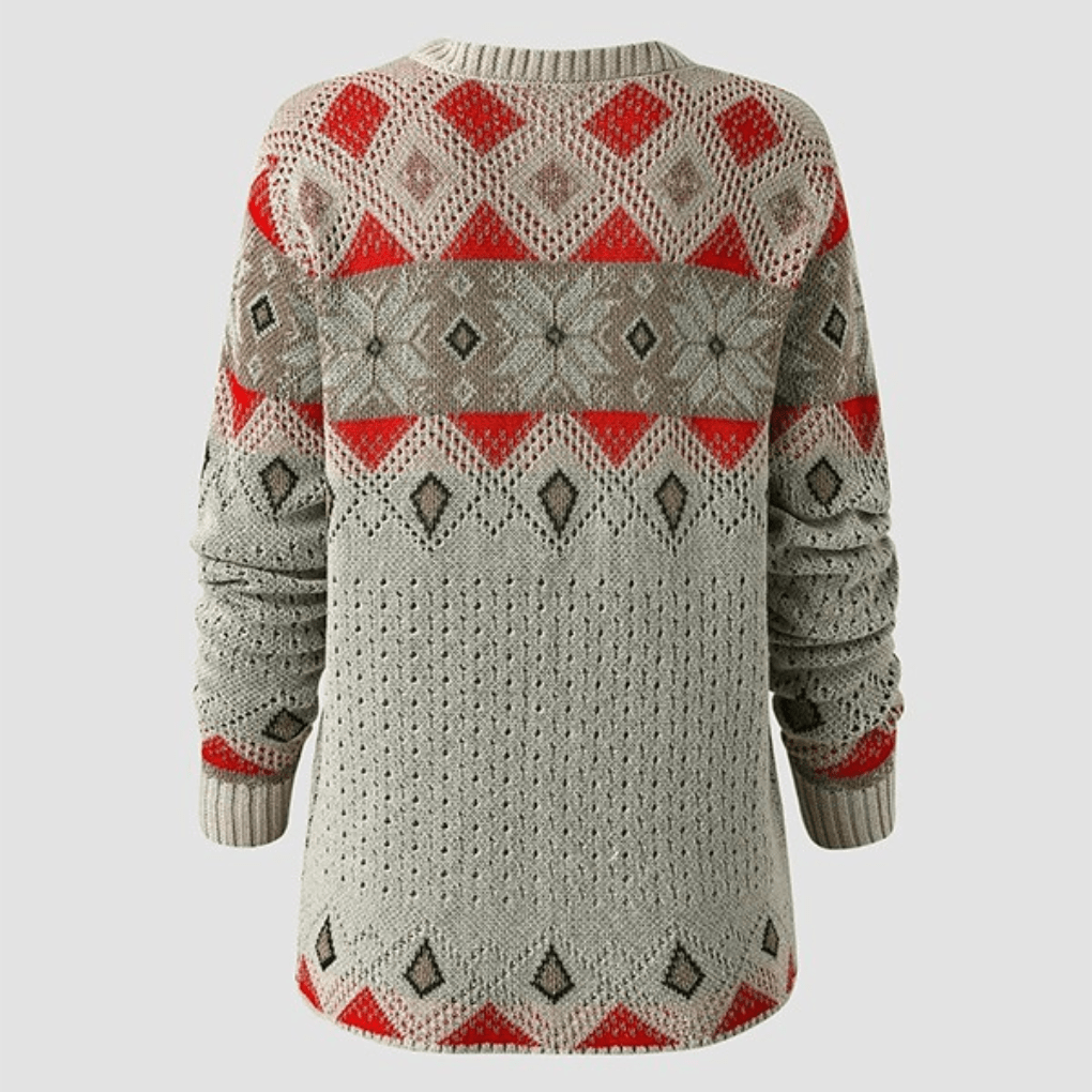 Primadon Pullover & Strickjacken Clara | Lässiger Damenpullover mit Geometrischem Print