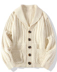 Primadon Pullover & Strickjacken Creme / XS David | Eleganter Strickcardigan für Herren warm