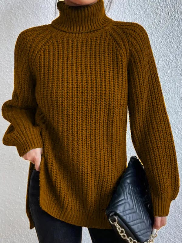 Primadon Pullover & Strickjacken Dunkelbraun / S Helena | Eleganter Rollkragenpullover für Damen Schwarz