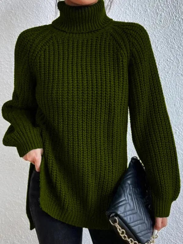 Primadon Pullover & Strickjacken Dunkelgrün / S Helena | Eleganter Rollkragenpullover für Damen Schwarz