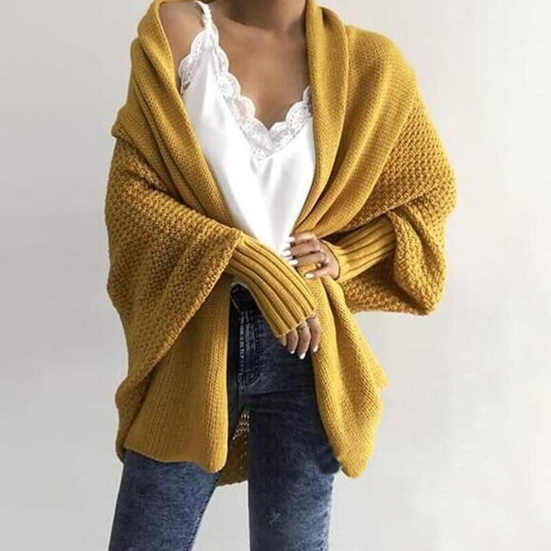 Primadon Pullover & Strickjacken Gelb / Einheitsgröße Livia Damen Strickjacke | Bequem, Stilvoll, Oversize