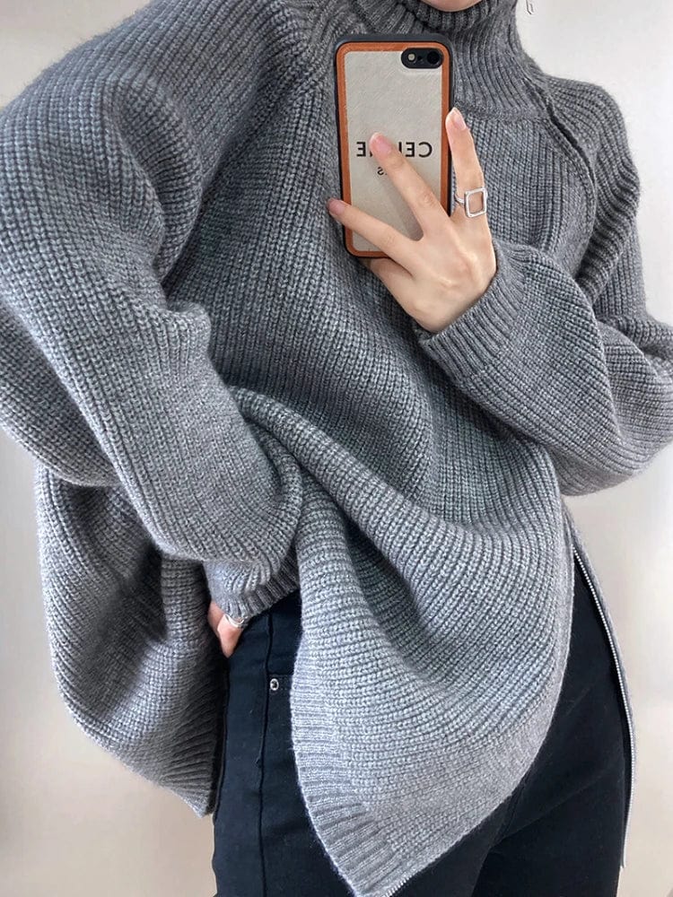Primadon Pullover & Strickjacken Grau / Einheitsgröße Clara Damen Weste | Atmungsaktives Rippendesign, Praktischer Reißverschluss