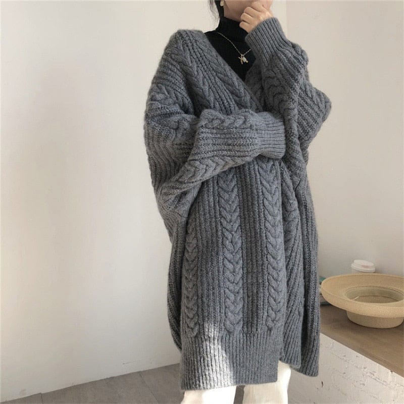 Primadon Pullover & Strickjacken Grau / Einheitsgröße Willa Damen Strickjacke | Weiche Wolle, Vielseitig