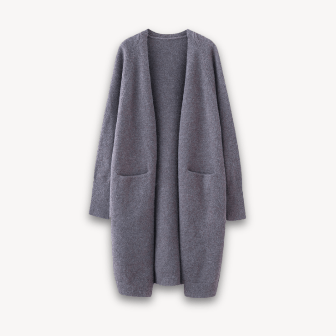 Primadon Pullover & Strickjacken Grau / S Clara | Elegante Strickjacke Damen lang aus weichem Strick