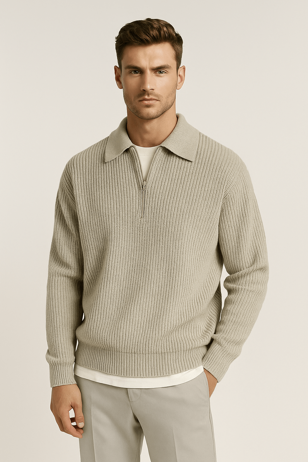 Primadon Pullover & Strickjacken Grau / S Jaro atmungsaktiver Jacquardpullover für Herren Herbst