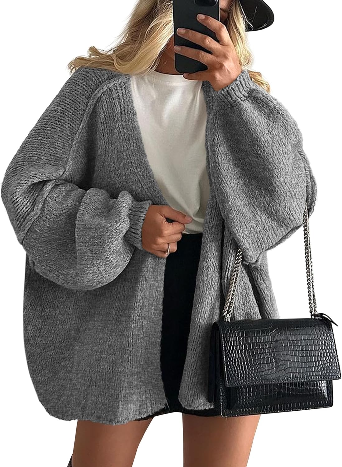 Primadon Pullover & Strickjacken Grau / S Lara | Lässige Strickjacke für Damen Oversize Gemütlich