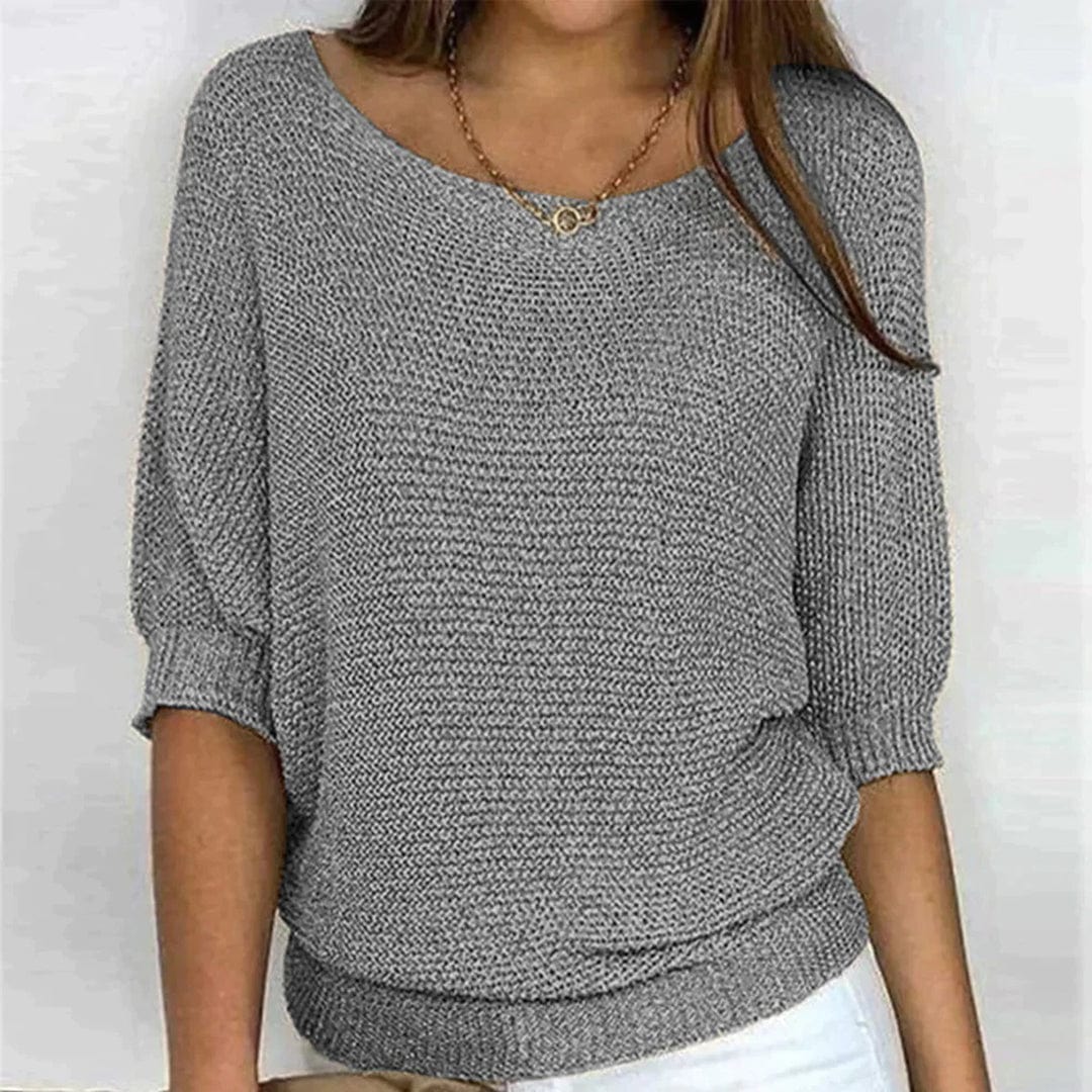 Primadon Pullover & Strickjacken Grau / S Lässiger Oversize-Pullover für Damen weich atmungsaktiv vielseitig