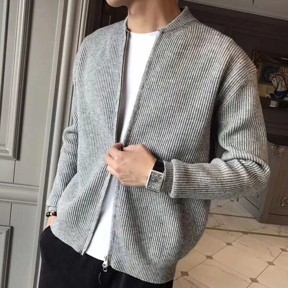 Primadon Pullover & Strickjacken Grau / S Stylischer Cardigan für Herren warm aus Strick für alle Jahreszeiten schwarz