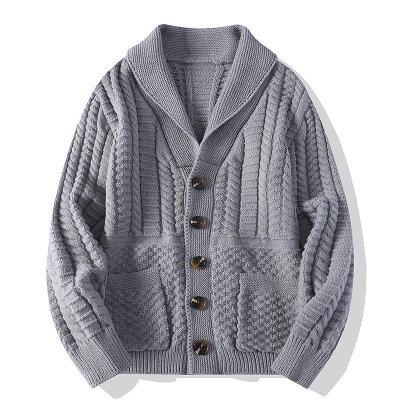 Primadon Pullover & Strickjacken Grau / XS David | Eleganter Strickcardigan für Herren warm