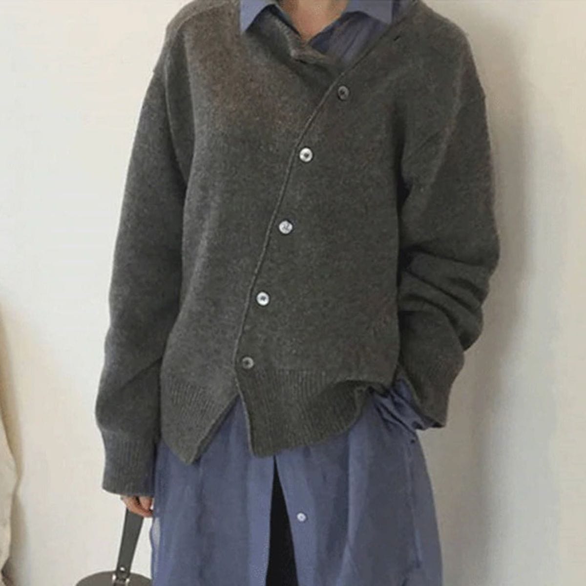Primadon Pullover & Strickjacken Grau / XS Lisa | Elegante Kaschmirjacke für Damen mit Knopfdetails