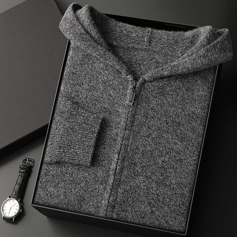 Primadon Pullover & Strickjacken Grau / XS Lucien | Eleganter Herren Hoodie aus Cashmere-Mix