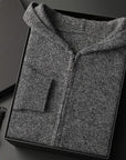Primadon Pullover & Strickjacken Grau / XS Lucien | Eleganter Herren Hoodie aus Cashmere-Mix