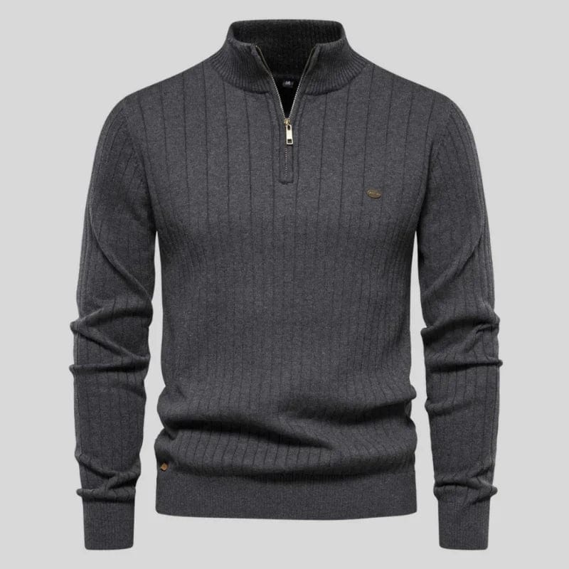 Primadon Pullover & Strickjacken Grau / XS Philipp | Eleganter Herrenpullover mit Reißverschluss Winter