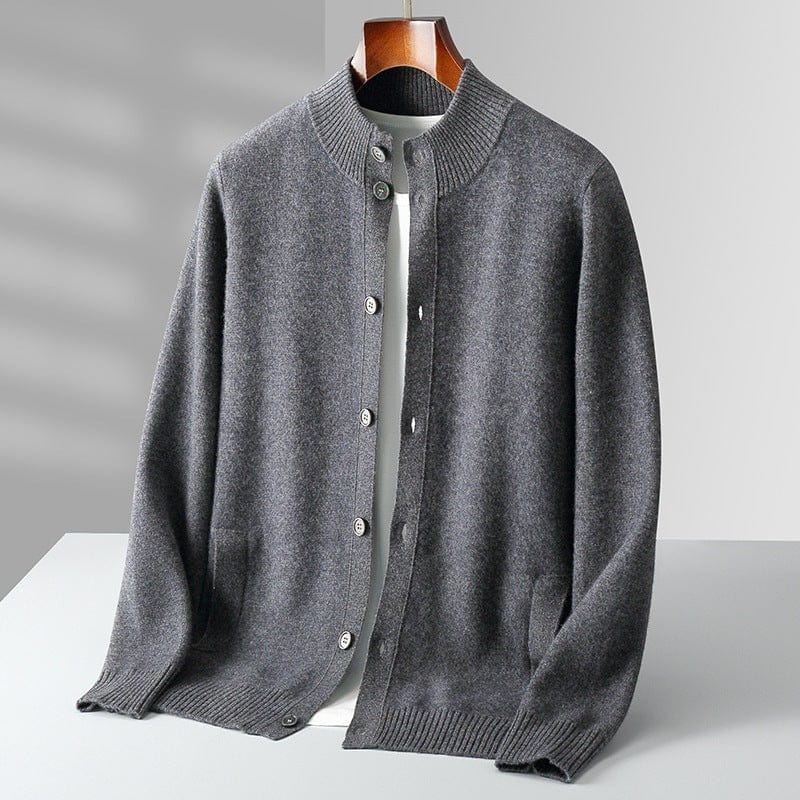 Primadon Pullover & Strickjacken Grau / XS Sterling | Elegante Merinojacke für Herren ganzjährig