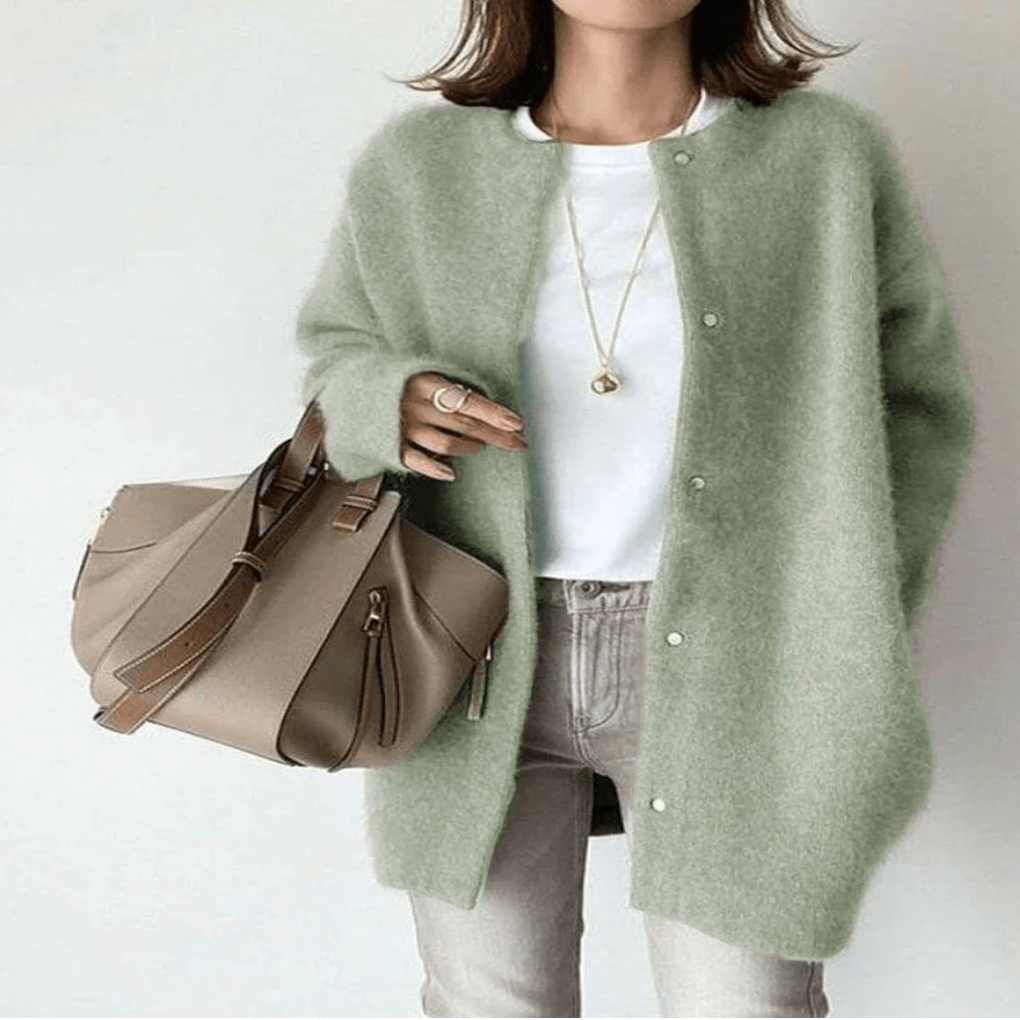 Primadon Pullover & Strickjacken Grün / Einheitsgröße Weicher Strickcardigan für Damen offen vielseitig ideal für Übergangszeiten