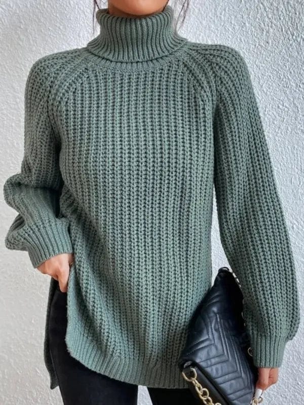 Primadon Pullover & Strickjacken Grün / S Helena | Eleganter Rollkragenpullover für Damen Schwarz