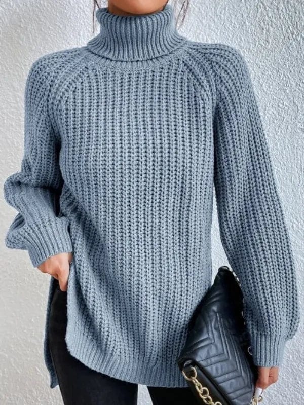 Primadon Pullover & Strickjacken Hellblau / S Helena | Eleganter Rollkragenpullover für Damen Schwarz