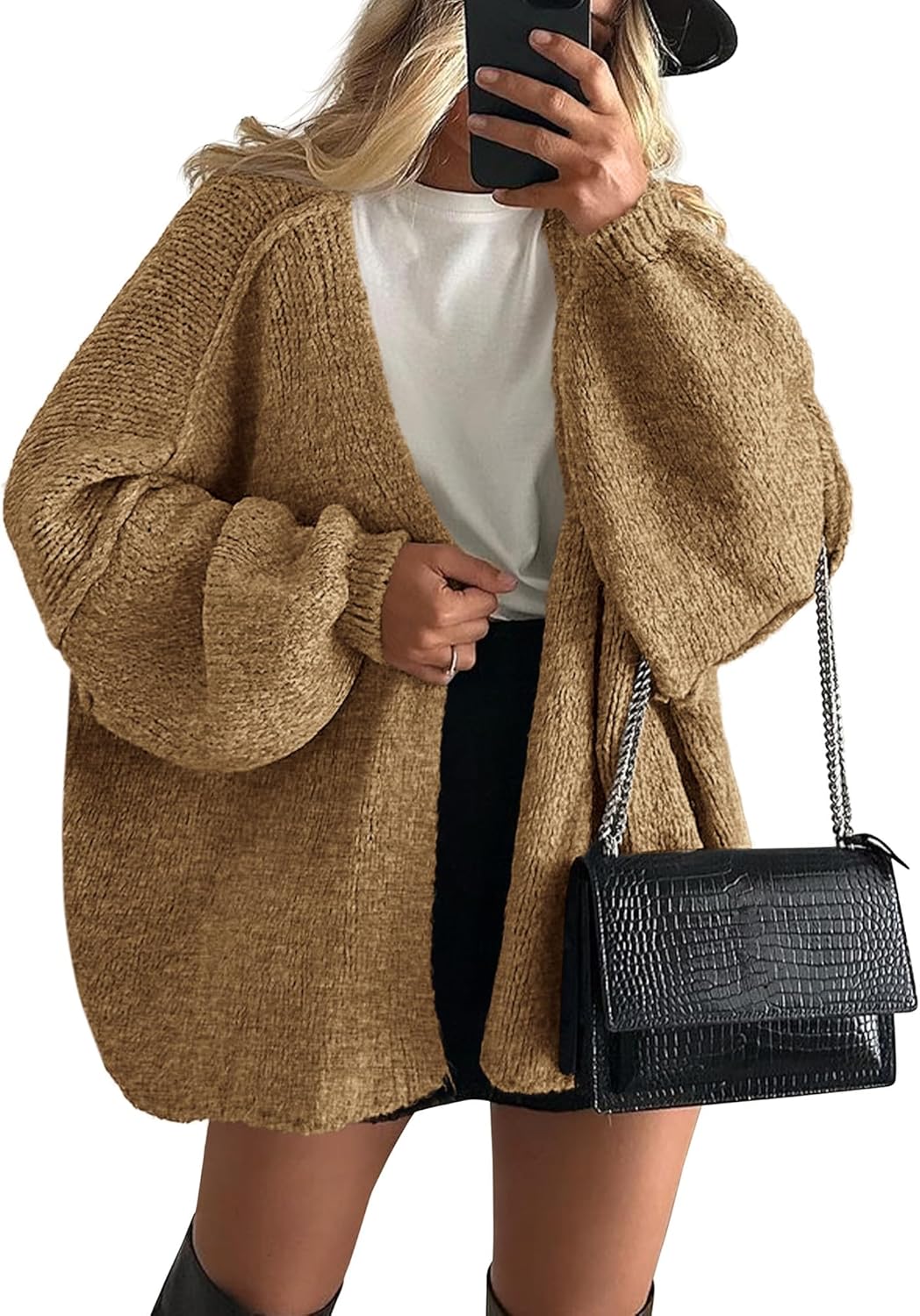 Primadon Pullover & Strickjacken Khaki / S Lara | Lässige Strickjacke für Damen Oversize Gemütlich