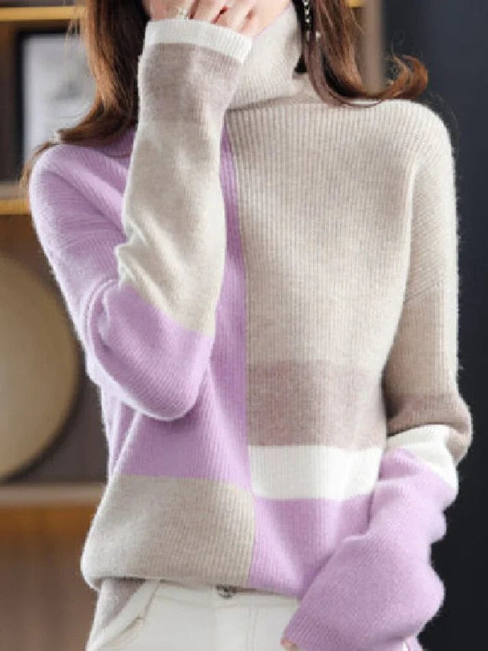 Primadon Pullover & Strickjacken Lila / XS Riley | Eleganter Rollkragenpullover Damen warm