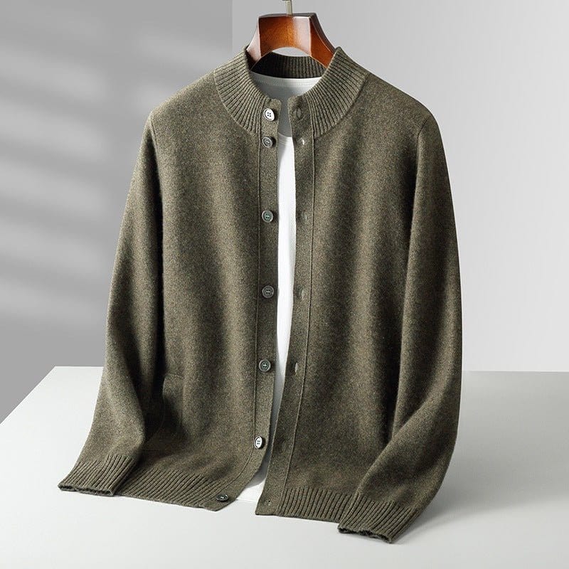 Primadon Pullover & Strickjacken Olive / XS Sterling | Elegante Merinojacke für Herren ganzjährig