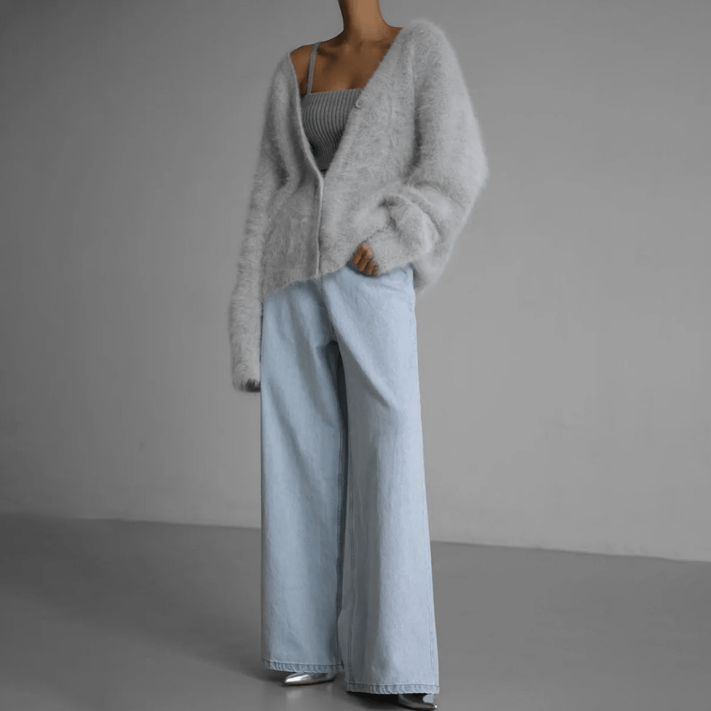 Primadon Pullover & Strickjacken Romy | Flauschige Strickjacke für Damen Oversize Herbst