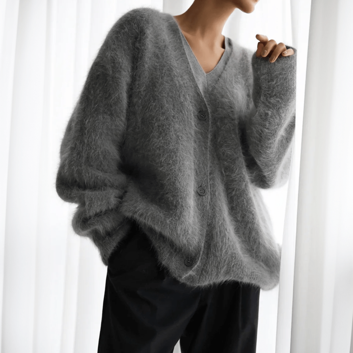 Primadon Pullover & Strickjacken Romy | Flauschige Strickjacke für Damen Oversize Herbst