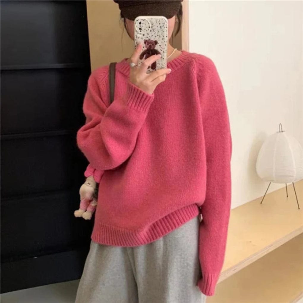 Primadon Pullover & Strickjacken Rosa / Einheitsgröße Clara | Lässiger Oversize-Pullover für Damen Warm Winter