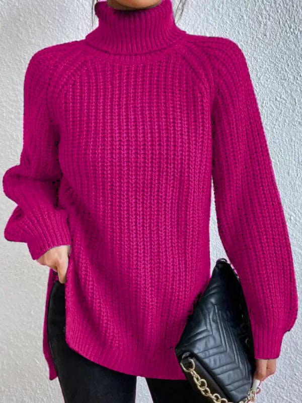 Primadon Pullover & Strickjacken Rosa / S Helena | Eleganter Rollkragenpullover für Damen Schwarz