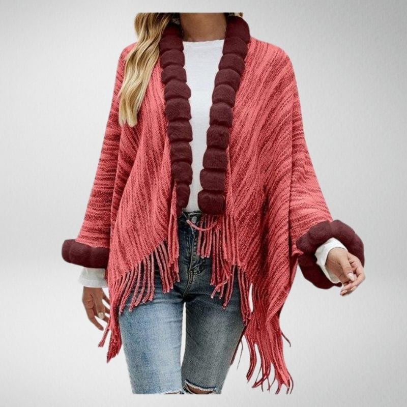 Primadon Pullover & Strickjacken Rot / Einheitsgröße Fannie Damen Strickjacke | Stilvoller Cardigan aus Weichem, Atmungsaktivem Stoff