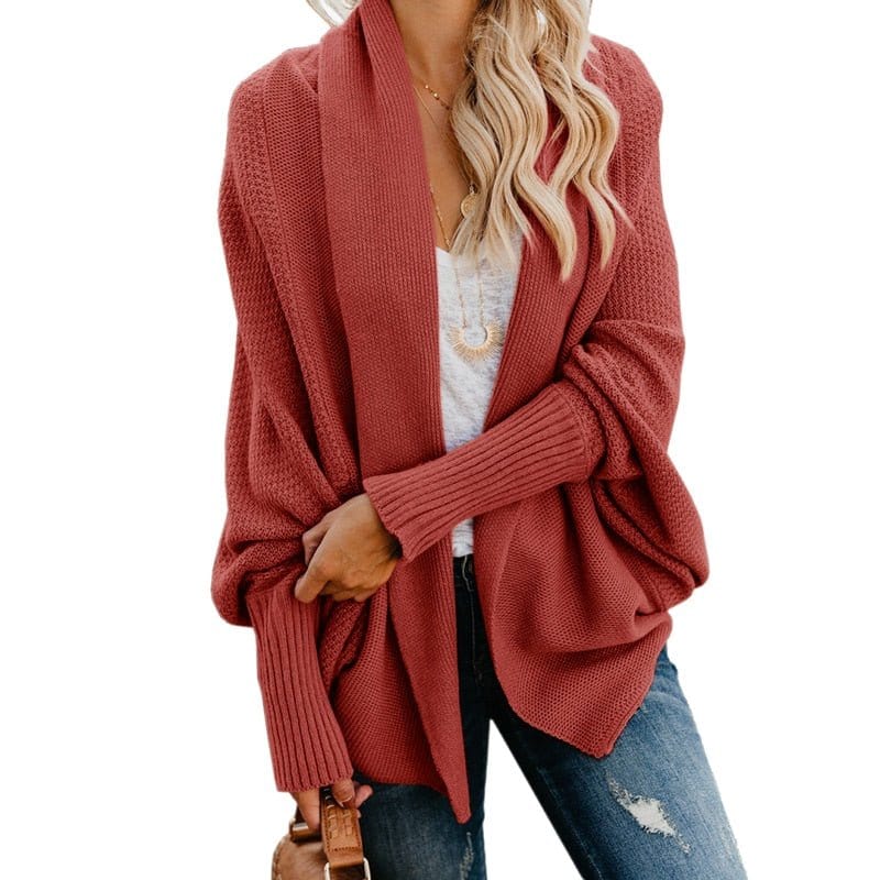 Primadon Pullover & Strickjacken Rot / Einheitsgröße Livia Damen Strickjacke | Bequem, Stilvoll, Oversize