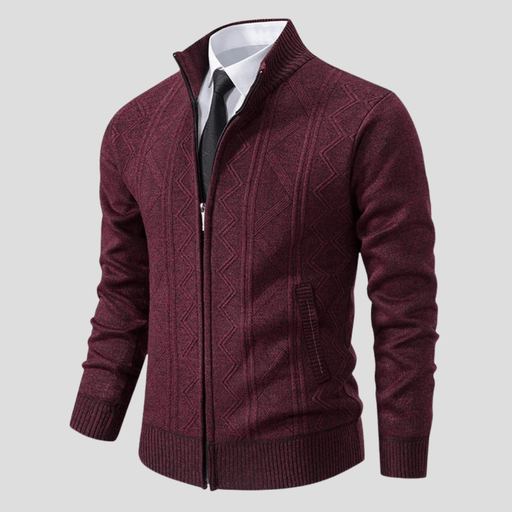 Primadon Pullover & Strickjacken Rot / M Max | Vielseitiger Strick Cardigan für Herren Übergangszeit